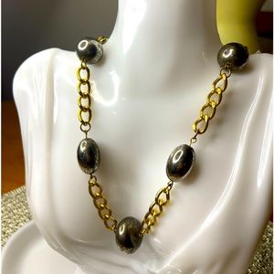 Vintage Gun Metal and 14K plated Gold Chained Necklace ✨